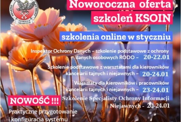 Zapraszamy na szkolenia Krajowego Stowarzyszenia Ochrony Informacji Niejawnych