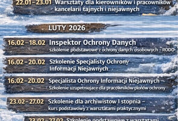Zapraszamy na szkolenia KSOIN w styczniu i lutym 2026