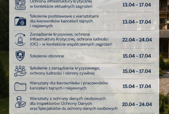 Zapraszamy na szkolenia stacjonarne do Szczyrku